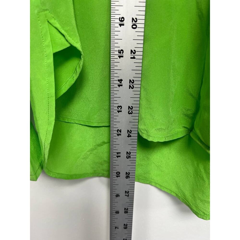 Polo Ralph Lauren Women Silk Blouse Y2K boho top light Green Size 6 A000699 - Picture 10 of 10